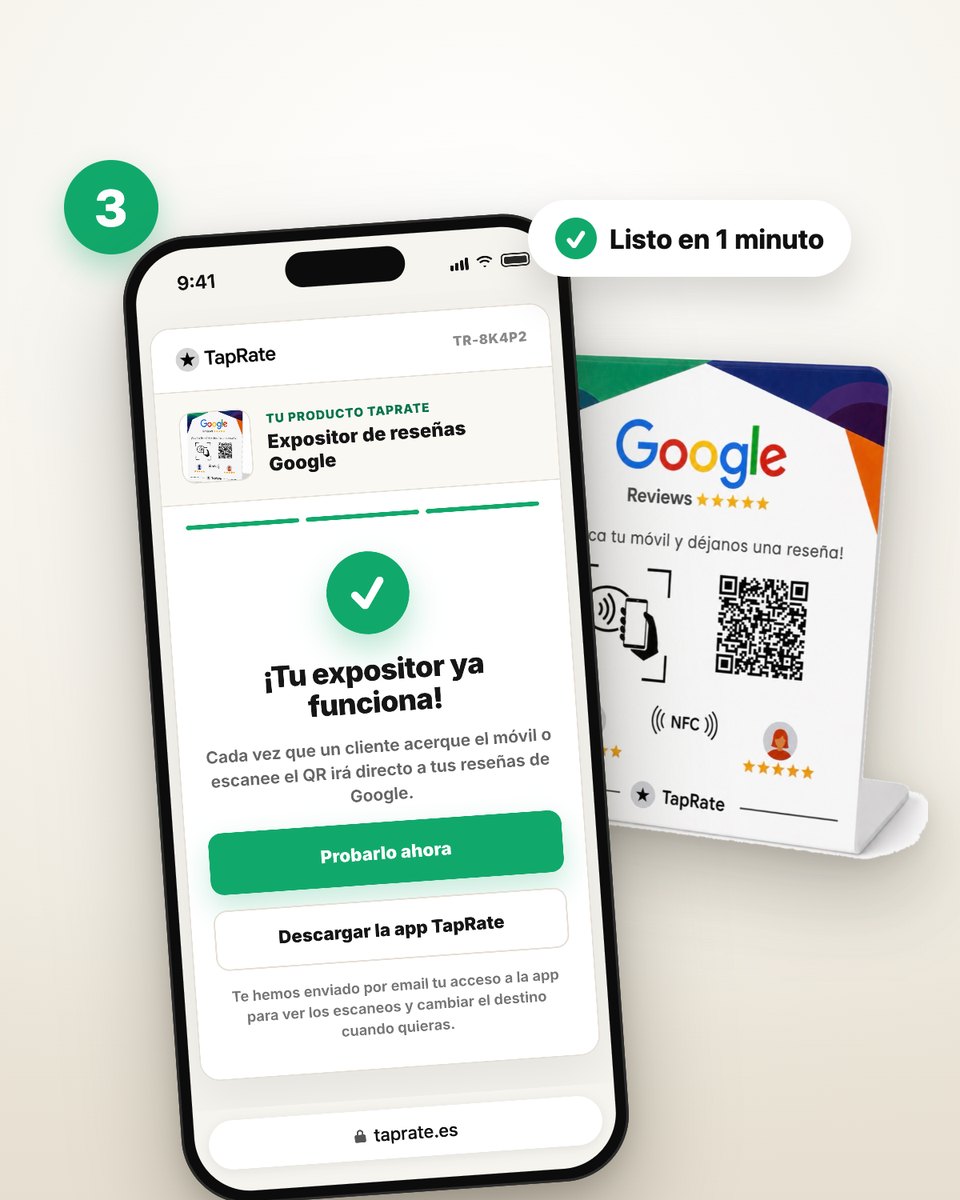 Activación completada del producto TapRate