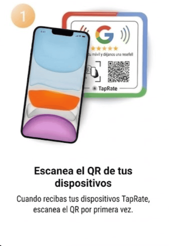Paso 1: escanea el QR de tus dispositivos TapRate