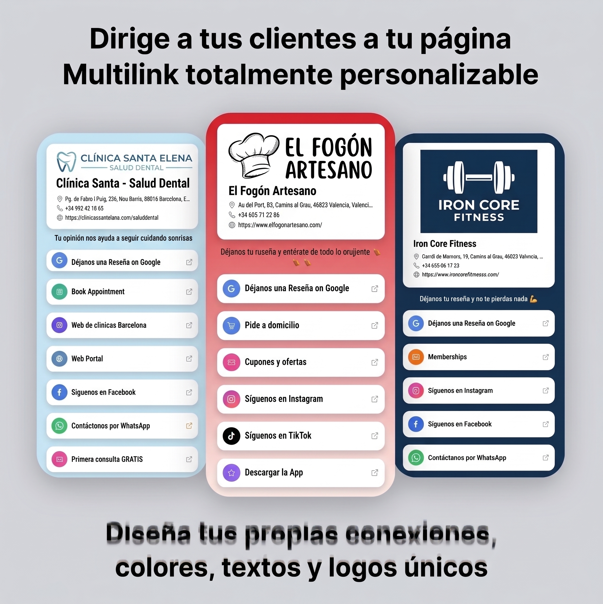 Ejemplo de páginas Multilink personalizadas